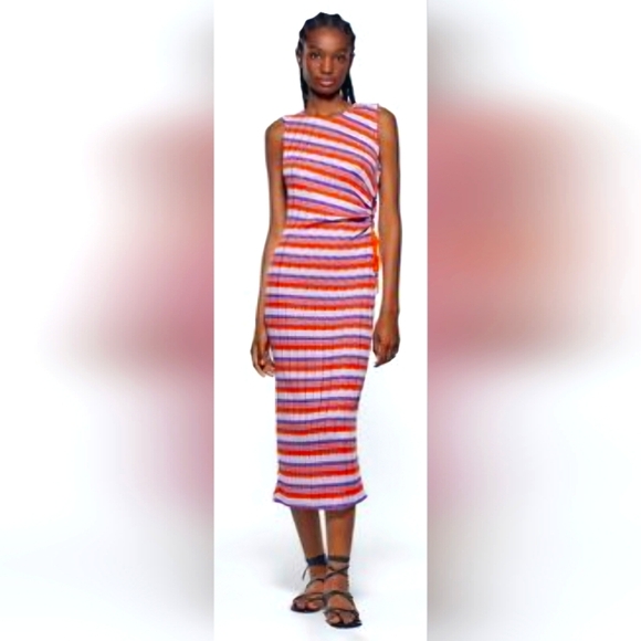 Zara Multicolor Striped Dress - Picture 1 of 6